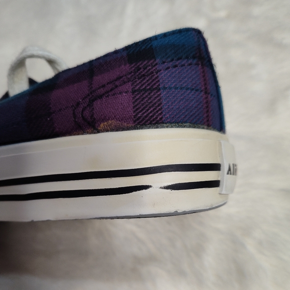 Airwalk Purple And Blue Plaid Canvas Sneakers with White Laces - Picture 15 of 16